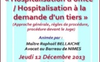 NIMES - Formation : Hospitalisation d'Office et Hospitalisation à la demande d'un Tiers