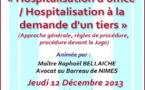 NIMES - Formation : Hospitalisation d'Office et Hospitalisation à la demande d'un Tiers