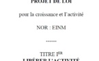Projet de Loi Macron, la version soumise au Conseil d'Etat