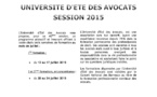 Université d'été des Avocats: programme de formations