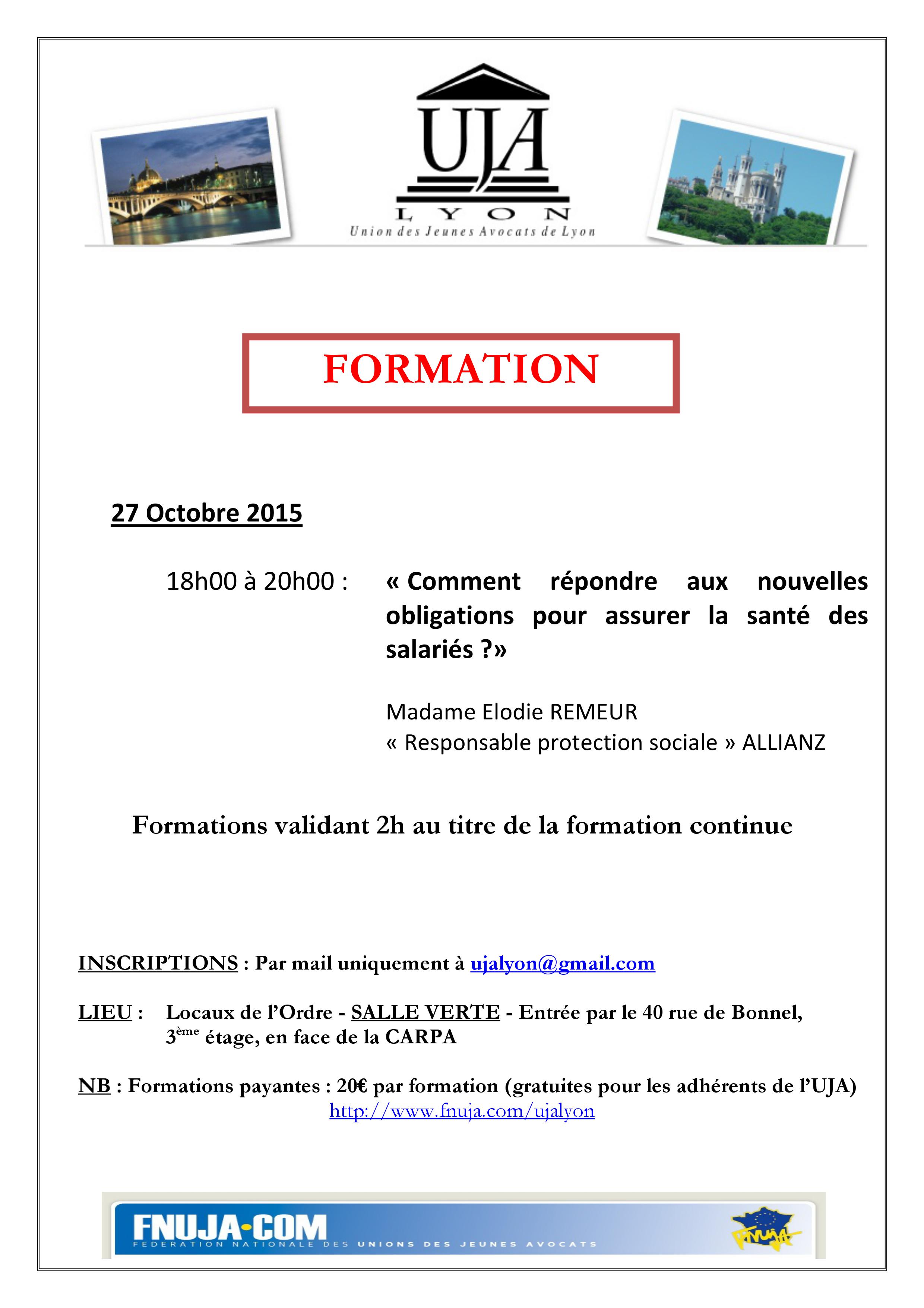 FORMATION 27 OCTOBRE 2015