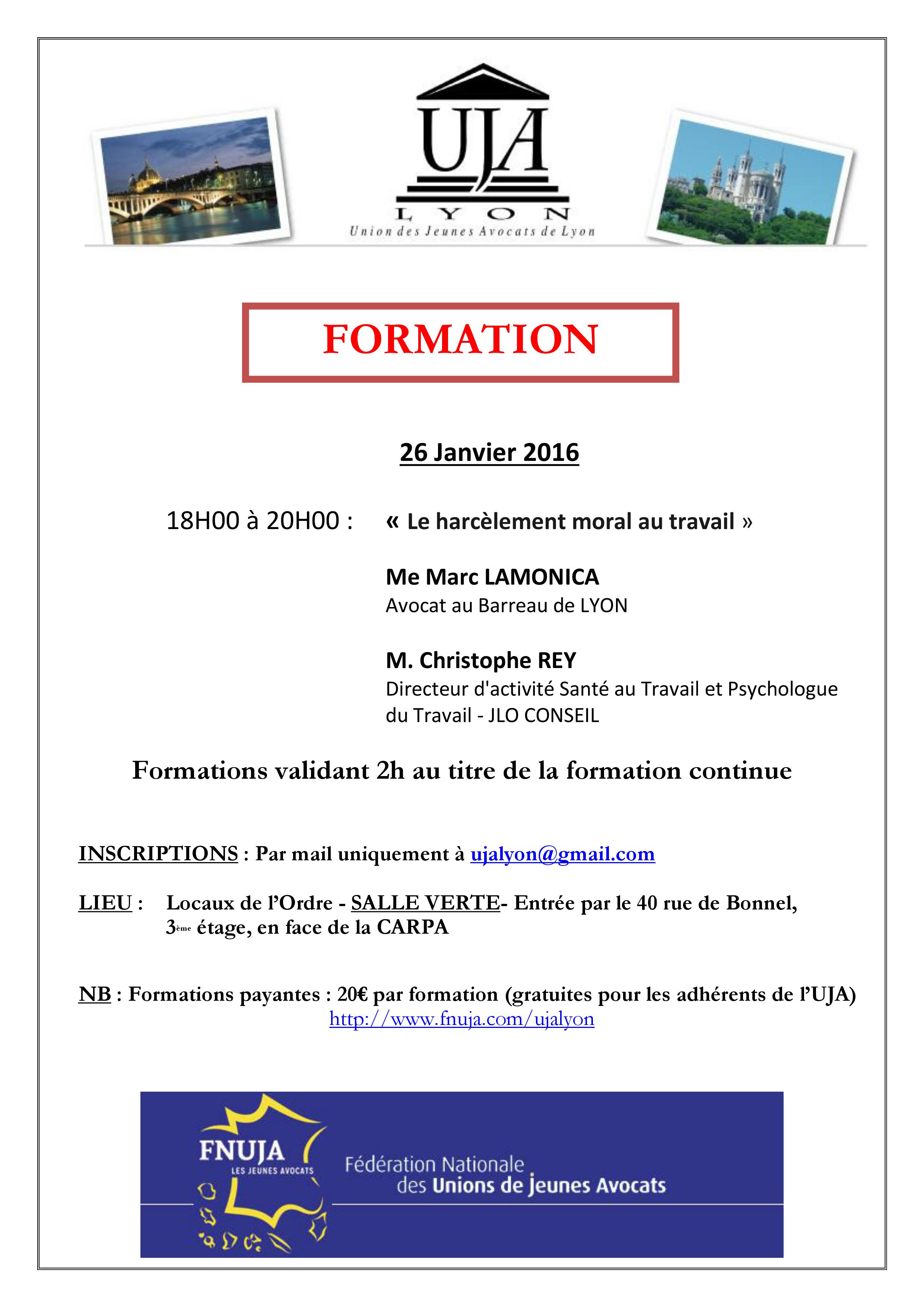 FORMATION 26 JANVIER 2016 FORMATION 26 JANVIER 2016