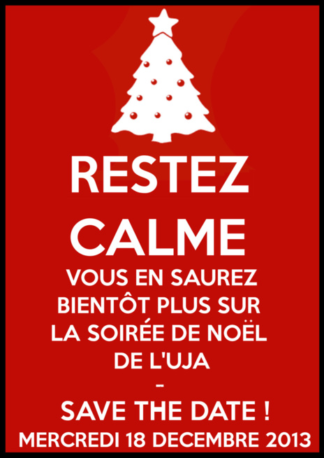Save the Date ! Prochaine soirée UJA le Mercredi 18 Décembre 2013 !